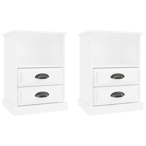 vidaXL Nočné stolíky 2 ks lesklé biele 43x36x60 cm – Obrázok 2
