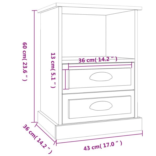 vidaXL Nočné stolíky 2 ks lesklé biele 43x36x60 cm – Obrázok 11