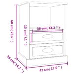 vidaXL Nočný stolík dymový dub 43x36x60 cm – Obrázok 10