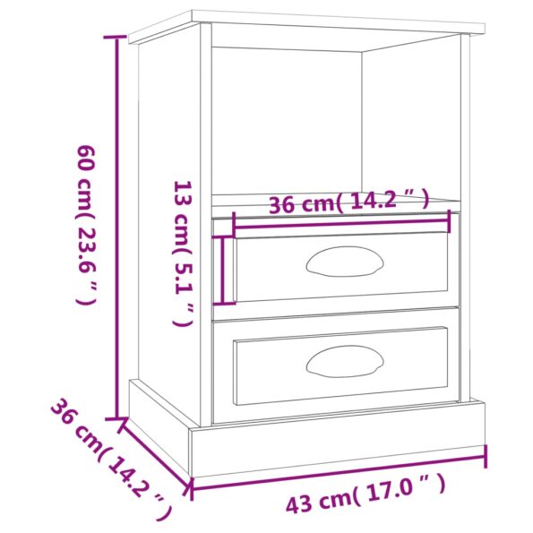 vidaXL Nočný stolík dymový dub 43x36x60 cm – Obrázok 10