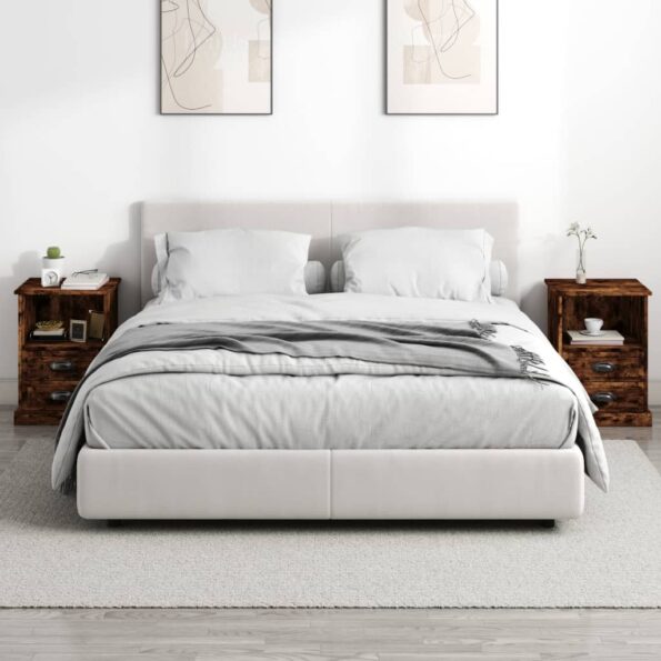 vidaXL Nočné stolíky 2 ks dymový dub 43x36x60 cm – Obrázok 3