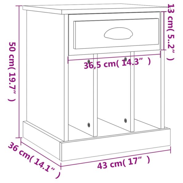 vidaXL Nočné stolíky 2 ks biele 43x36x50 cm – Obrázok 11