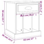 vidaXL Nočný stolík čierny 43x36x50 cm – Obrázok 10
