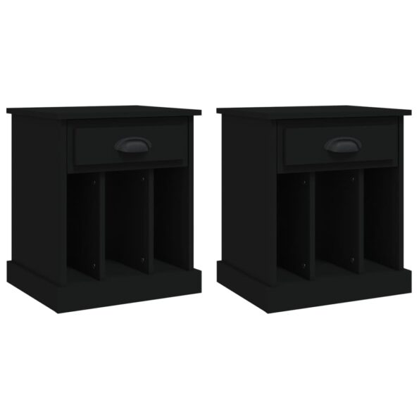 vidaXL Nočné stolíky 2 ks čierne 43x36x50 cm – Obrázok 2