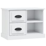 vidaXL Nočný stolík lesklý biely 60x35,5x45 cm – Obrázok 2