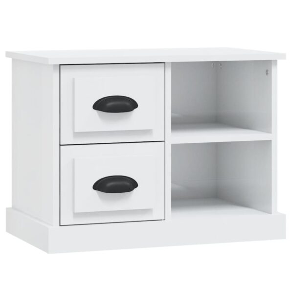 vidaXL Nočný stolík lesklý biely 60x35,5x45 cm – Obrázok 2