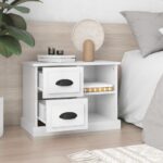 vidaXL Nočný stolík lesklý biely 60x35,5x45 cm – Obrázok 3
