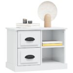 vidaXL Nočný stolík lesklý biely 60x35,5x45 cm – Obrázok 4