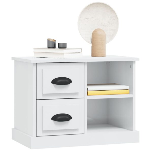 vidaXL Nočný stolík lesklý biely 60x35,5x45 cm – Obrázok 4