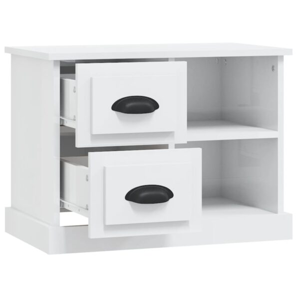 vidaXL Nočný stolík lesklý biely 60x35,5x45 cm – Obrázok 6