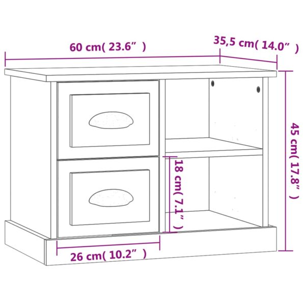 vidaXL Nočný stolík lesklý biely 60x35,5x45 cm – Obrázok 10