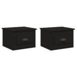 vidaXL Nástenné nočné stolíky 2 ks čierne 41,5x36x28cm – Obrázok 2