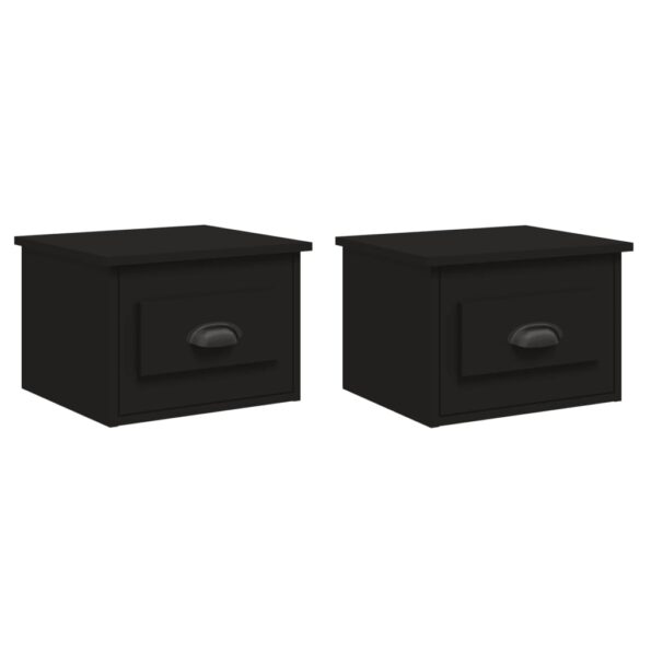 vidaXL Nástenné nočné stolíky 2 ks čierne 41,5x36x28cm – Obrázok 2