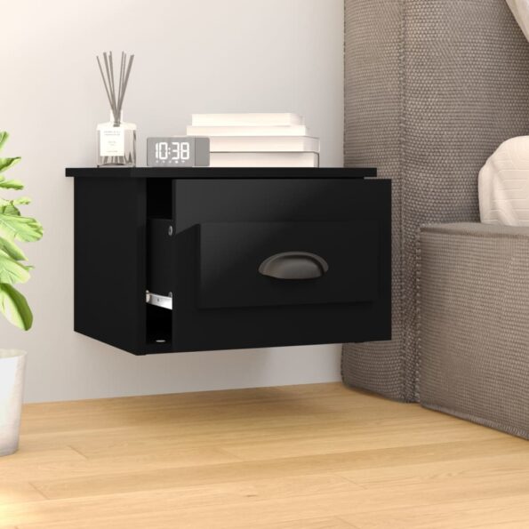vidaXL Nástenné nočné stolíky 2 ks čierne 41,5x36x28cm – Obrázok 3