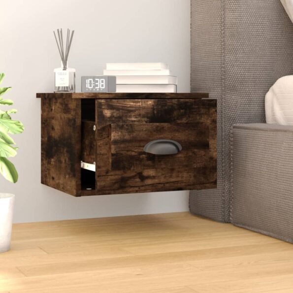 vidaXL Nástenný nočný stolík dymový dub 41,5x36x28cm – Obrázok 3