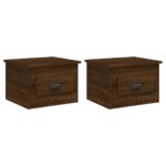 vidaXL Nástenné nočné stolíky 2 ks hnedý dub 41,5x36x28cm – Obrázok 2