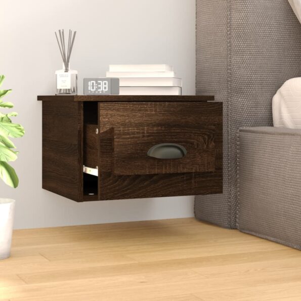 vidaXL Nástenné nočné stolíky 2 ks hnedý dub 41,5x36x28cm – Obrázok 3