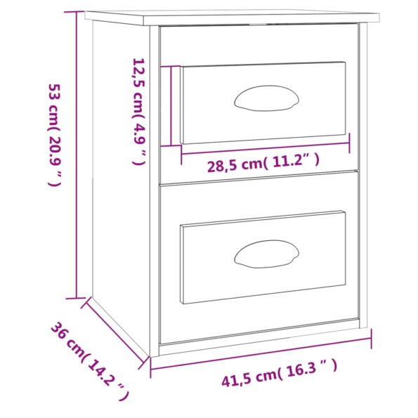 vidaXL Nástenný nočný stolík biely 41,5x36x53 cm – Obrázok 11