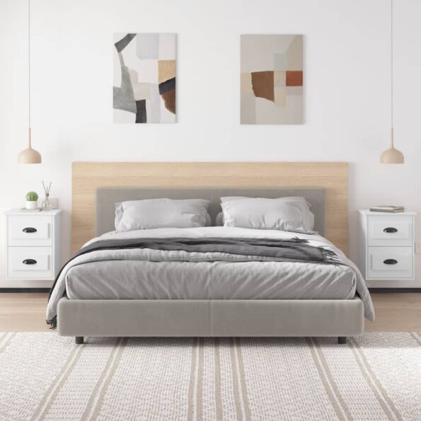 vidaXL Nástenné nočné stolíky 2 ks biele 41,5x36x53 cm – Obrázok 3