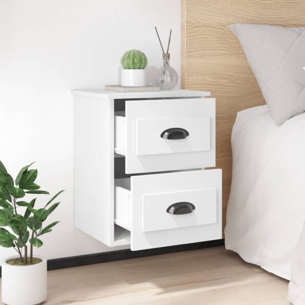 vidaXL Nástenné nočné stolíky 2 ks biele 41,5x36x53 cm – Obrázok 4