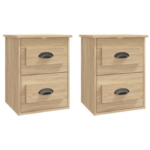 vidaXL Nástenné nočné stolíky 2 ks dub sonoma 41,5x36x53 cm – Obrázok 2