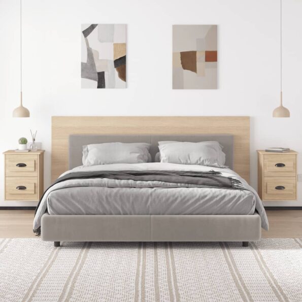 vidaXL Nástenné nočné stolíky 2 ks dub sonoma 41,5x36x53 cm – Obrázok 3