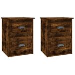 vidaXL Nástenné nočné stolíky 2 ks dymový dub 41,5x36x53 cm – Obrázok 2