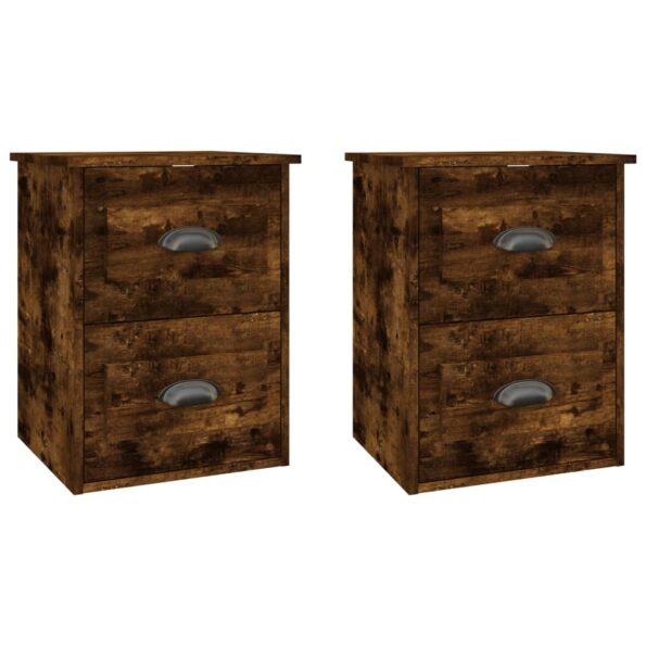 vidaXL Nástenné nočné stolíky 2 ks dymový dub 41,5x36x53 cm – Obrázok 2