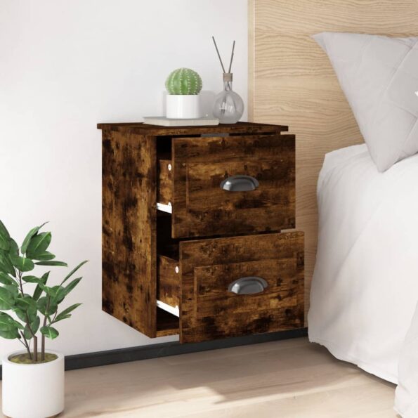 vidaXL Nástenné nočné stolíky 2 ks dymový dub 41,5x36x53 cm – Obrázok 4