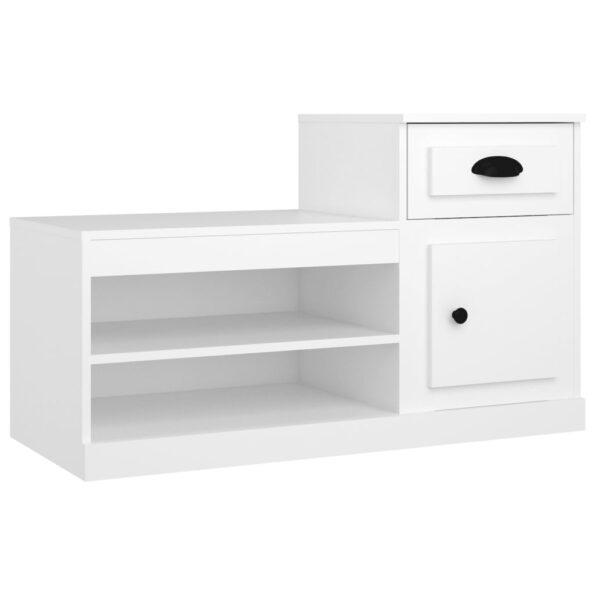 vidaXL Botník biely 100x42x60 cm spracované drevo – Obrázok 2