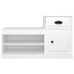 vidaXL Botník biely 100x42x60 cm spracované drevo – Obrázok 6