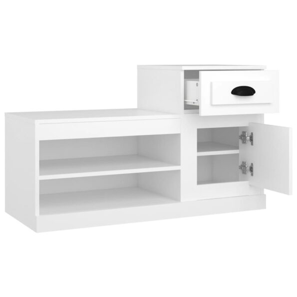vidaXL Botník biely 100x42x60 cm spracované drevo – Obrázok 8