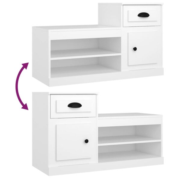 vidaXL Botník biely 100x42x60 cm spracované drevo – Obrázok 9