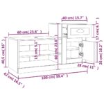 vidaXL Botník biely 100x42x60 cm spracované drevo – Obrázok 11