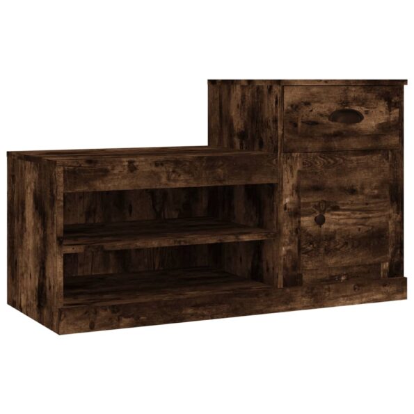 vidaXL Botník dymový dub 100x42x60 cm kompozitné drevo – Obrázok 2