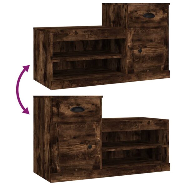 vidaXL Botník dymový dub 100x42x60 cm kompozitné drevo – Obrázok 9