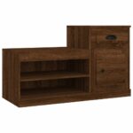 vidaXL Botník hnedý dub 100x42x60 cm kompozitné drevo – Obrázok 2
