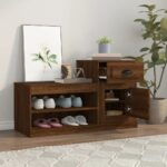 vidaXL Botník hnedý dub 100x42x60 cm kompozitné drevo – Obrázok 3