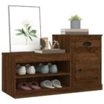 vidaXL Botník hnedý dub 100x42x60 cm kompozitné drevo – Obrázok 4
