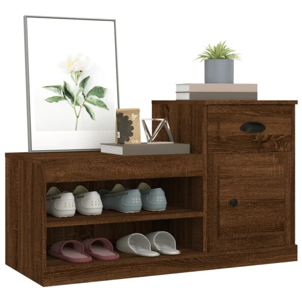 vidaXL Botník hnedý dub 100x42x60 cm kompozitné drevo – Obrázok 4