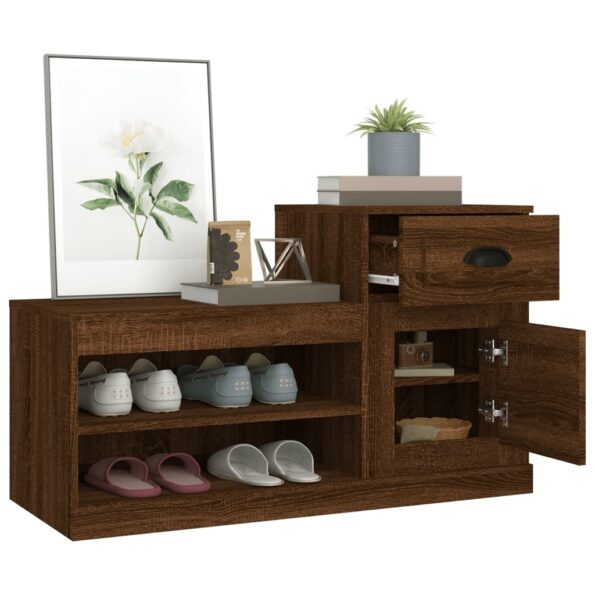 vidaXL Botník hnedý dub 100x42x60 cm kompozitné drevo – Obrázok 5