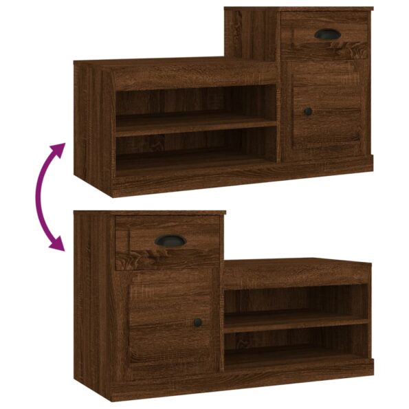 vidaXL Botník hnedý dub 100x42x60 cm kompozitné drevo – Obrázok 9