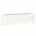 vidaXL Záhradný vyvýšený záhon biely 119,5x40x39 cm masívna borovica – Obrázok 2