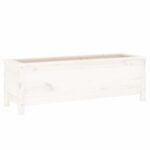 vidaXL Záhradný vyvýšený záhon biely 119,5x40x39 cm masívna borovica – Obrázok 6