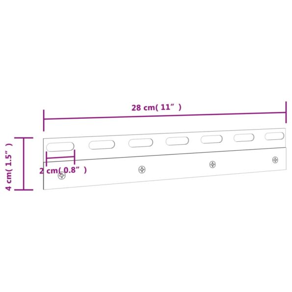 vidaXL Spojovacie platničky 4 ks strieborné 28 cm nehrdzavejúca oceľ – Obrázok 6