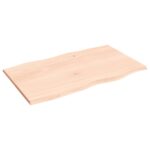 vidaXL Stolová doska 100x60x2 cm, neošetrený dubový masív, živé hrany – Obrázok 2