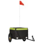 vidaXL Vozík za bicykel, čierno zelený 30 kg, železo – Obrázok 2