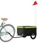 vidaXL Vozík za bicykel, čierno zelený 30 kg, železo – Obrázok 3