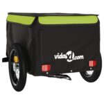 vidaXL Vozík za bicykel, čierno zelený 30 kg, železo – Obrázok 8
