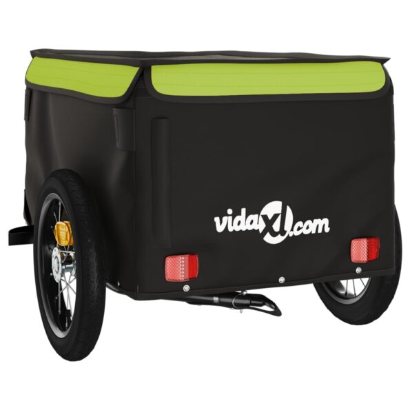 vidaXL Vozík za bicykel, čierno zelený 30 kg, železo – Obrázok 8